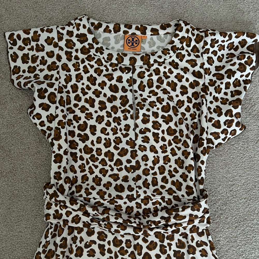 TORY BURCH Gladys leopard print cocktail dress